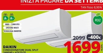 Daikin condizionatore dual split 2amx40 + atx25/35