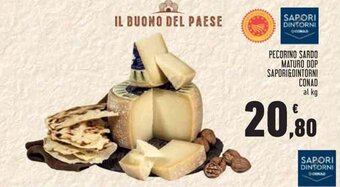 Conad PECORINO SARDO MATURO DOP SAPORI&DINTORNI CONAD al kg offerta