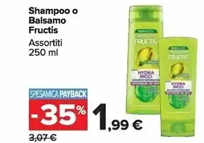 Carrefour Market Garnier shampoo o balsamo offerta