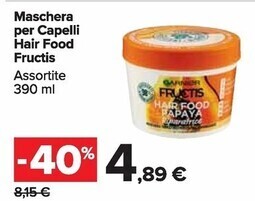 Carrefour Market Garnier maschera per capelli hair food fructis offerta