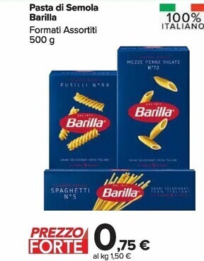 Carrefour Market Barilla pasta di semola offerta