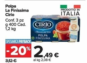 Carrefour Market Cirio polpa la finissima offerta