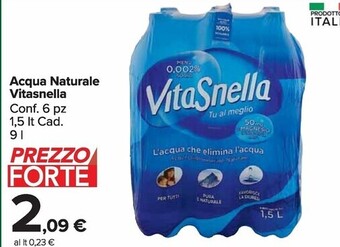 Carrefour Market Vitasnella acqua naturale offerta