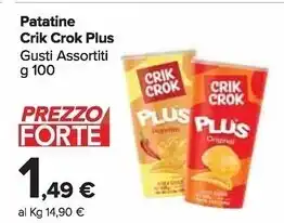 Carrefour Market Crik crok plus patatine offerta