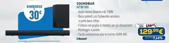 Euronics Panasonic soundbar htb150 offerta