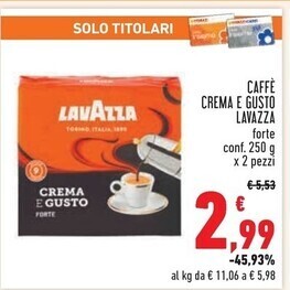 Conad Superstore Lavazza caffe crema e gusto offerta