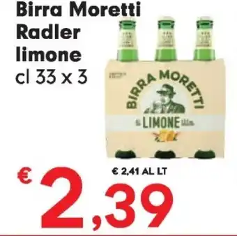 Despar Moretti birra radler limone offerta