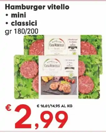 Il vitello di casa vercelli hamburger vitello mini