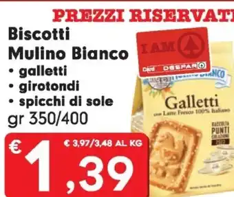 Despar Barilla biscotti mulino bianco iam galletti offerta