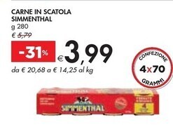 Bennet Simmenthal carne in scatola offerta
