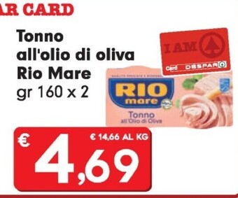 Despar Rio mare tonno all'olio di oliva offerta