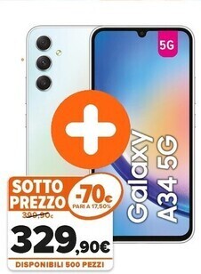 Expert Samsung galaxy a34 5g 16,8 cm (6.6) dual sim ibrida usb tipo-c 6 gb 128 gb 5000 mah argento offerta