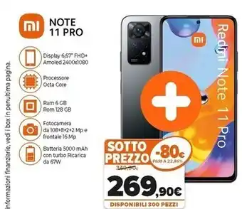 Xiaomi redmi note 11 pro 5g 16,9 cm (6.67) dual sim ibrida android 11 usb tipo-c 6 gb 128 gb blu