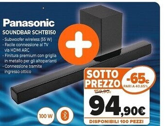 Expert Panasonic soundbar schtb150 offerta