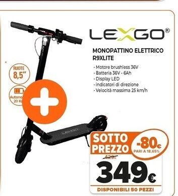 Expert Lexgo monopattino elettrico r9xlite offerta