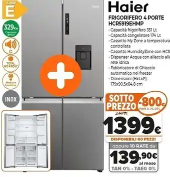 Expert Haier cube 90 serie 5 hcr5919ehmp frigorifero side-by-side libera installazione 528 l e platino, acciaio inossidabile offerta