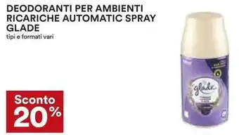 Coop DEODORANTI PER AMBIENTI RICARICHE AUTOMATIC SPRAY GLADE offerta