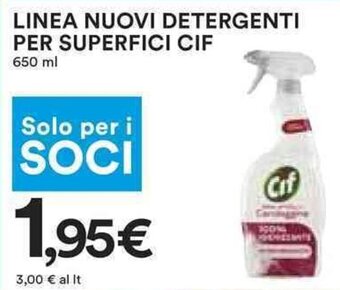 Coop LINEA NUOVI DETERGENTI PER SUPERFICI CIF 650 ml offerta