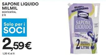 Coop SAPONE LIQUIDO MILMIL 2 lt offerta