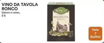 Coop VINO DA TAVOLA RONCO 5 lt offerta