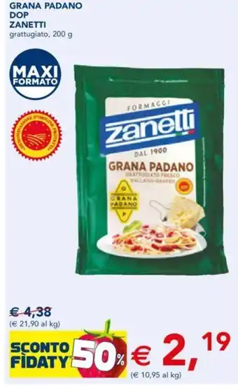 Esselunga GRANA PADANO DOP ZANETTI 200 g offerta