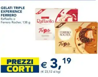 Esselunga GELATI TRIPLE EXPERIENCE FERRERO 138 g offerta