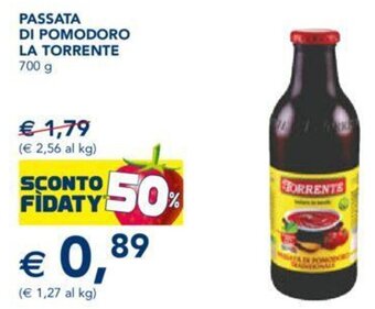 Esselunga PASSATA DI POMODORO LA TORRENTE 700 g offerta