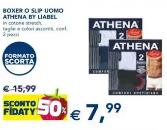 BOXER O SLIP UOMO ATHENA BY LIABEL conf. 2 pezzi