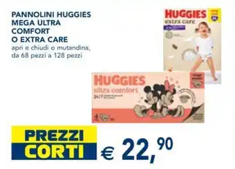 Esselunga PANNOLINI HUGGIES MEGA ULTRA COMFORT O EXTRA CARE offerta