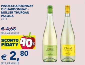 Esselunga PINOT-CHARDONNAY O CHARDONNAY - MÜLLER THURGAU PASQUA 75 cl offerta
