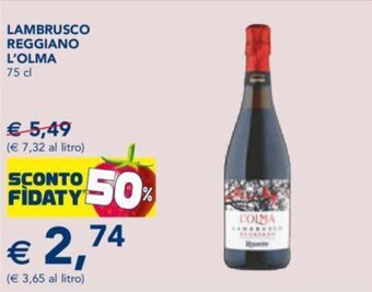 Esselunga LAMBRUSCO REGGIANO L'OLMA 75 cl offerta