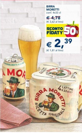 Esselunga BIRRA MORETTI conf. 4x33 cl offerta