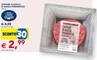 Esselunga TARTARE CLASSICA DI RAZZA PIEMONTESE 140 g offerta
