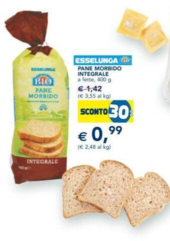 Esselunga ESSELUNGA BIO PANE MORBIDO INTEGRALE a fette, 400 g offerta