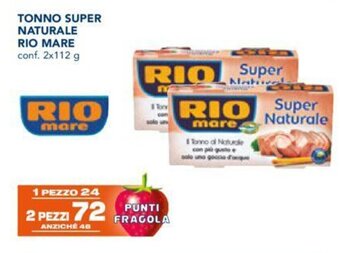 Esselunga TONNO SUPER NATURALE RIO MARE conf. 2x112 g offerta