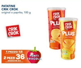 Esselunga PATATINE CRIK CROK original o paprika, 100 g offerta