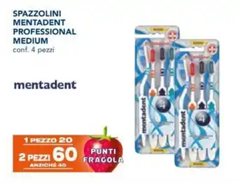 Esselunga SPAZZOLINI MENTADENT PROFESSIONAL MEDIUM conf. 4 pezzi offerta