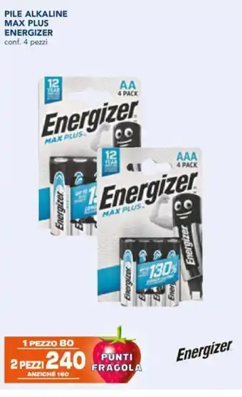 Esselunga PILE ALKALINE MAX PLUS ENERGIZER conf. 4 pezzi offerta