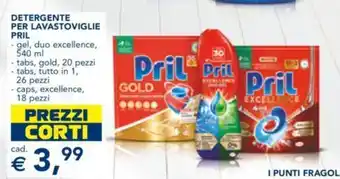 Esselunga DETERGENTE PER LAVASTOVIGLIE PRIL gel, duo excellence, 540 ml offerta