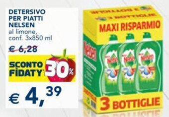 Esselunga DETERSIVO PER PIATTI NELSEN al limone, conf. 3x850 ml offerta