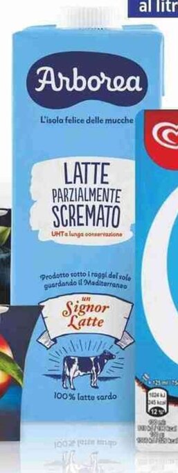 Latte UHT Arborea parz. scremato litri 1