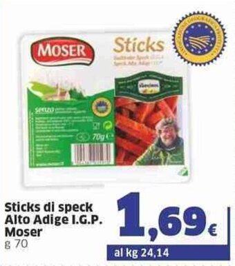Ok Sigma Sticks di speck Alto Adige I.G.P. Moser g 70 offerta