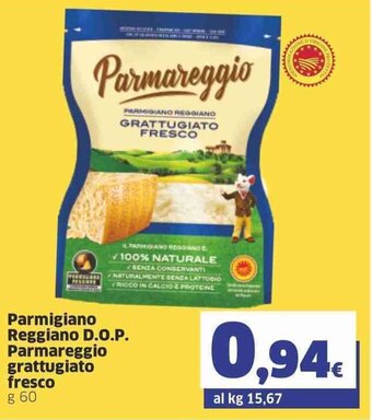 Parmigiano Reggiano D.O.P. Parmareggio grattugiato g 60