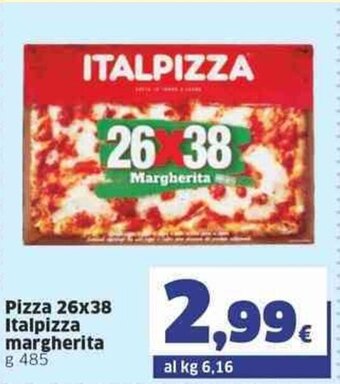 Pizza 26x38 Italpizza margherita g 485