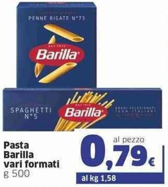Pasta Barilla vari formati g 500