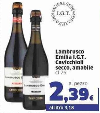 Lambrusco Emilia I.G.T. Cavicchioli secco, amabile cl 75