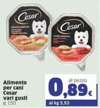 Alimento per cani Cesar vari gusti g 150