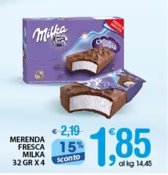 Qui Discount MERENDA FRESCA MILKA 32 GR X 4 offerta