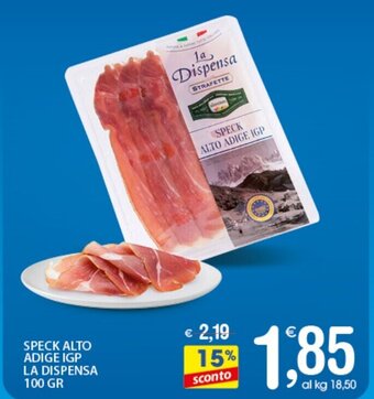 Qui Discount SPECK ALTO ADIGE IGP LA DISPENSA 100 GR offerta