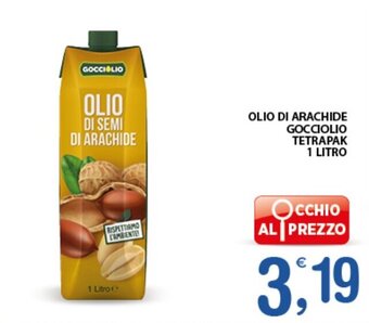 Qui Discount OLIO DI ARACHIDE GOCCIOLIO TETRAPAK 1 LITRO offerta
